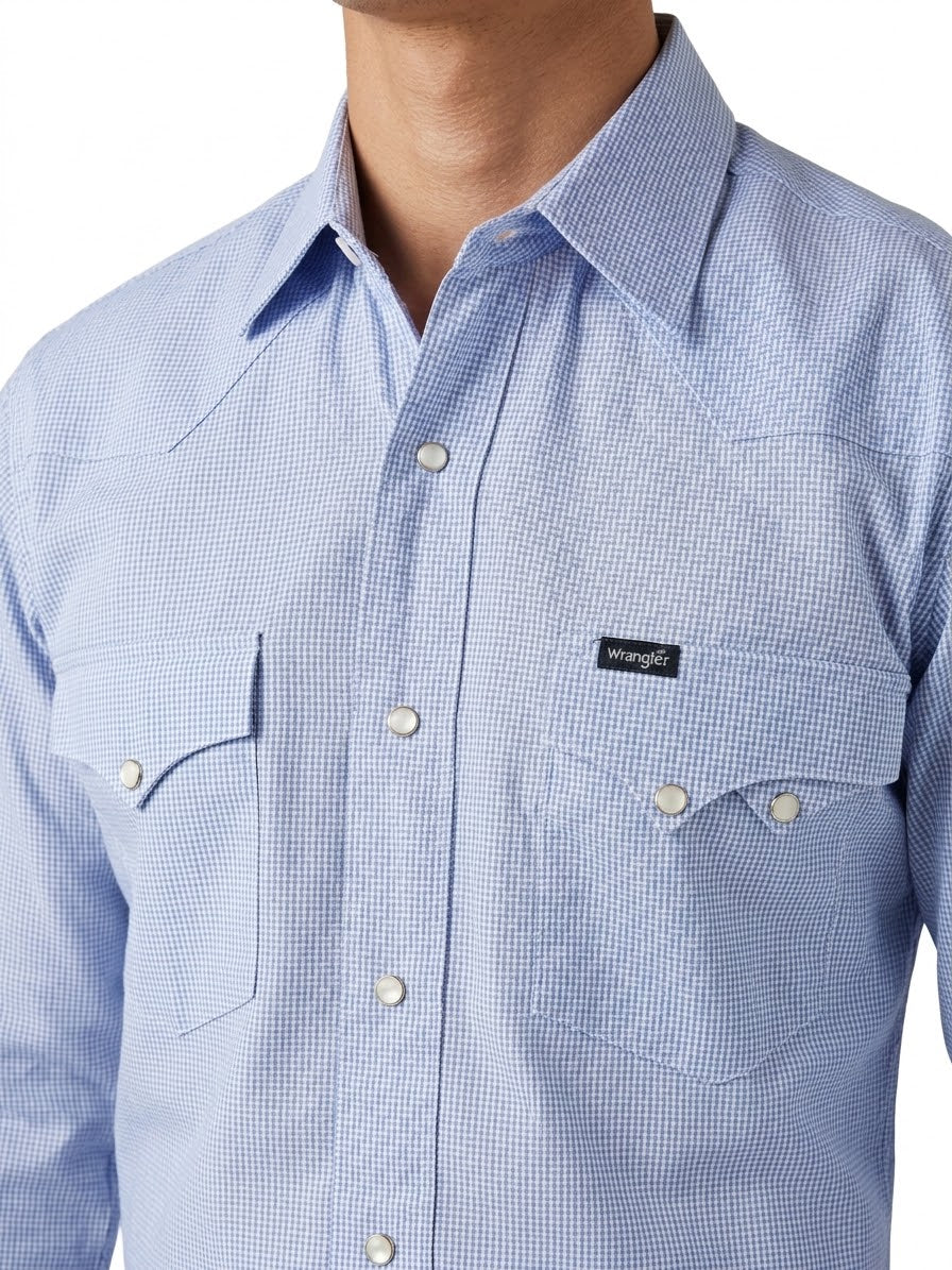 Camisa Wrangler celeste diseño