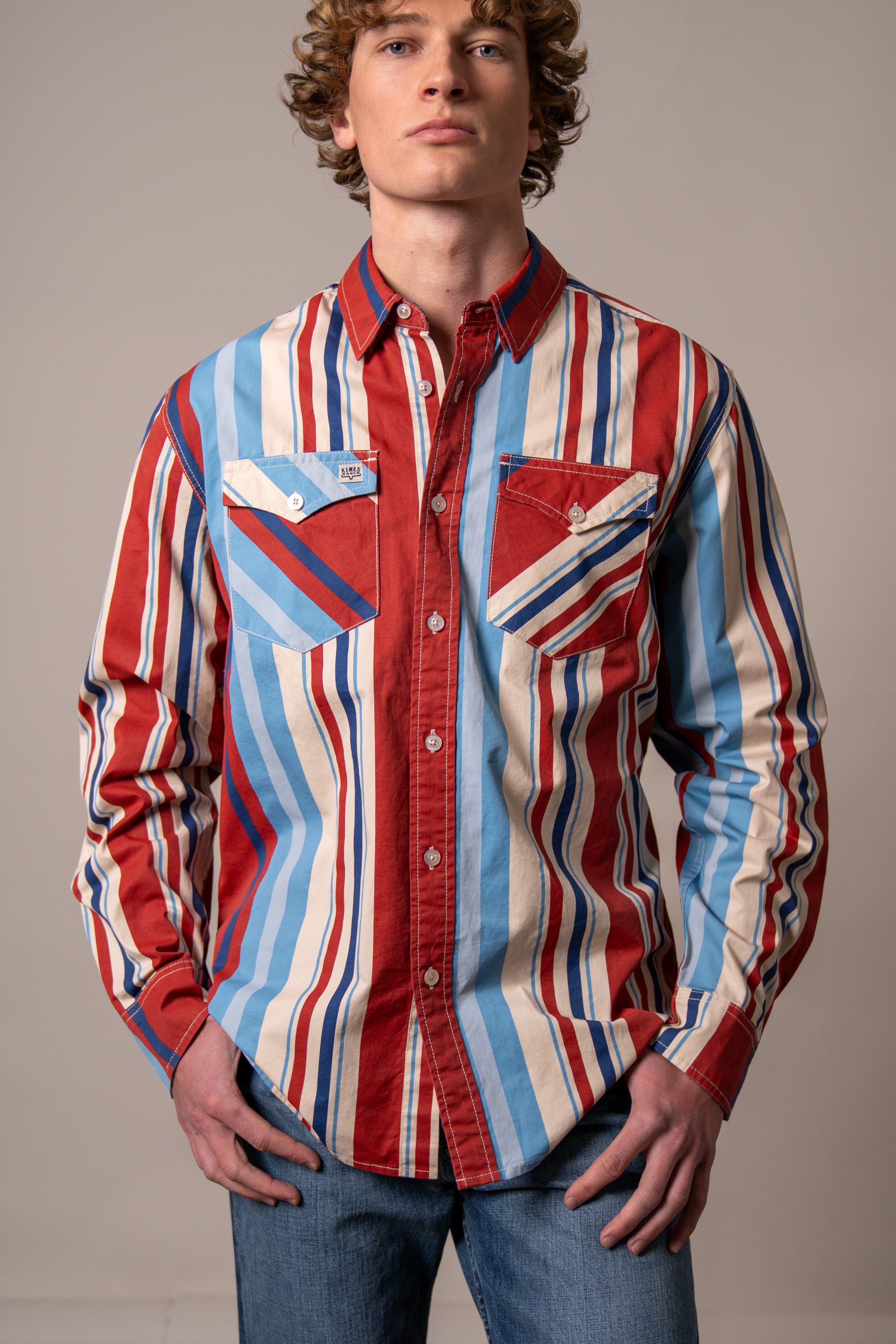 Camisa Kimes Ranch clancy brick red