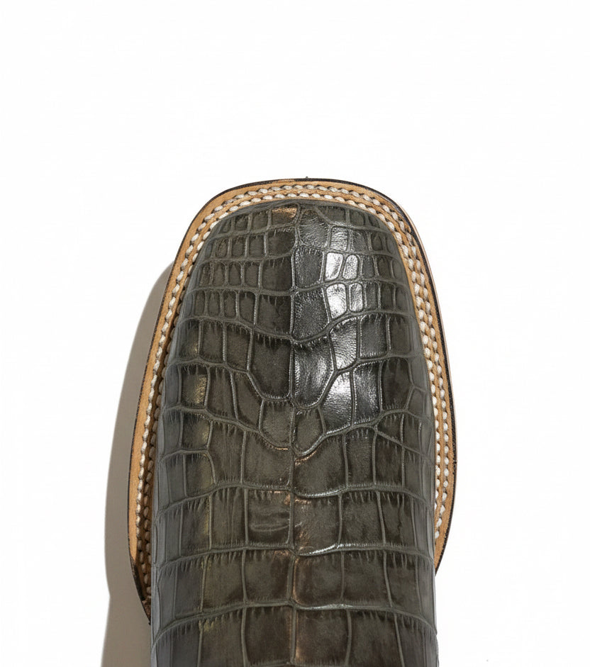Bota Stetson Alligator gris bruchato