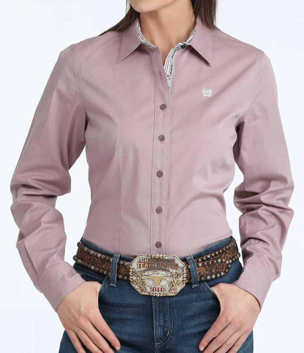 Camisa Cinch lila manga larga