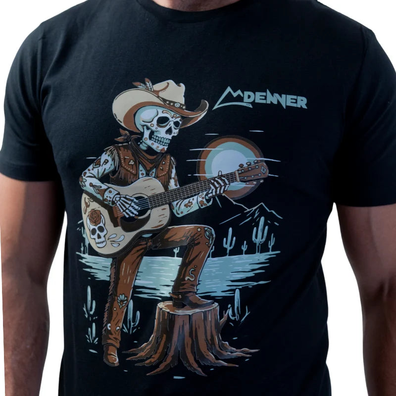 Playera Denver calavera guitarra